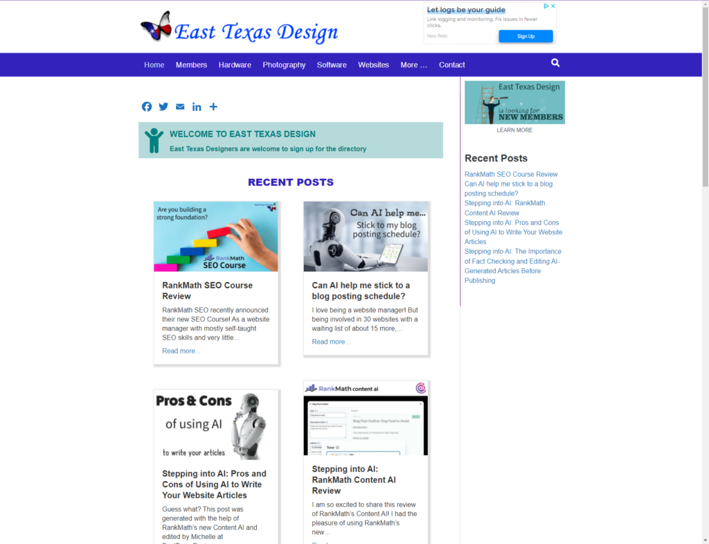 EastTexasDesign.com Screenshot